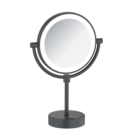 Kibi Circular LED Free Standing Magnifying Make Up Mirror - Matte Black KMM104MB